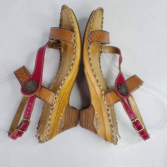 Spring Step L'Artiste Dreamer Womens Heels Sandals Slingback Leather 39 8.5 - Picture 6 of 9